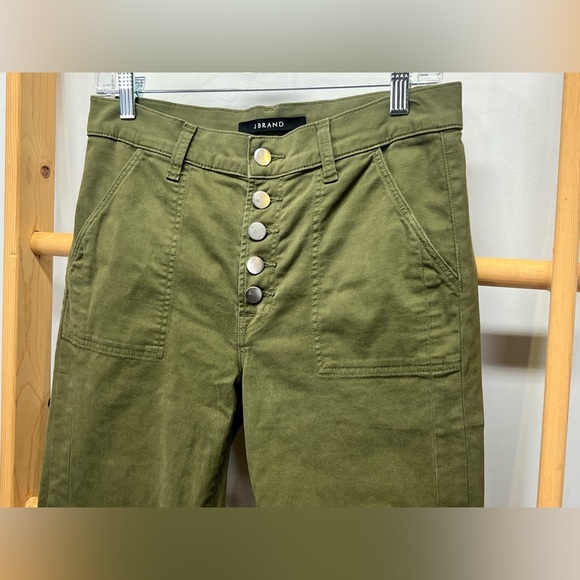 J BRAND Olive green button fly‎ straight leg pants size 6 - Picture 2 of 12